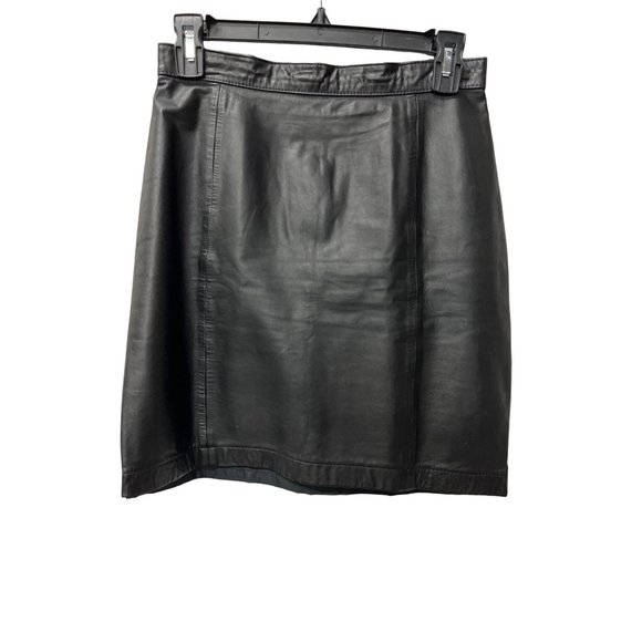 Black Leather Skirt Petite - Picture 3 of 5